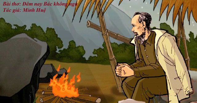 Hình ảnh minh họa Bác Hồ bên bếp lửa đêm khuya (Nguồn: Sưu tầm)