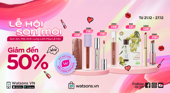 Bộ sưu tập sản phẩm đa dạng tại Watsons