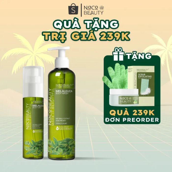 Sữa Tắm Giảm Mụn Lưng NACOBEAUTY Melaleuca Body Wash 250ml - Ảnh 2