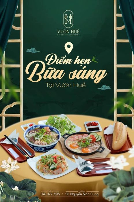 Không gian xanh mát bên dòng Hương Giang tại Vườn Huế