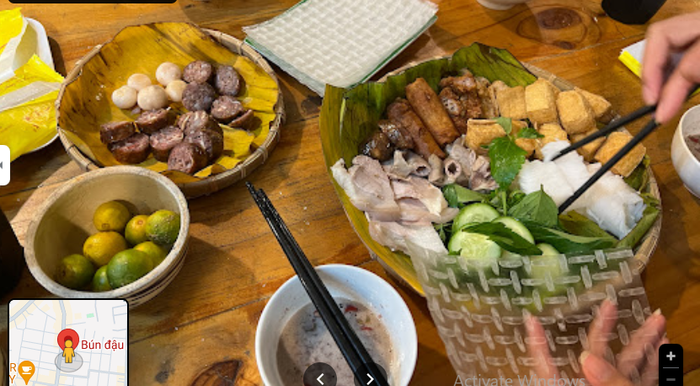 Hình ảnh mẹt bún đậu hấp dẫn tại A Tỳ
