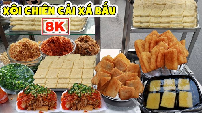 Hình ảnh bắt mắt xôi chiên Đồng Đen hình chữ nhật đặc trưng