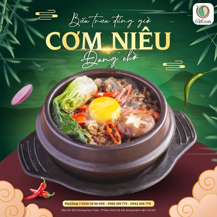 Không gian ấm cúng và món ngon đặc trưng tại Cơm Dệt Xưa