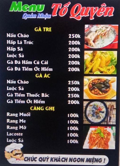 Thực đơn đa dạng với các món ngon khó cưỡng