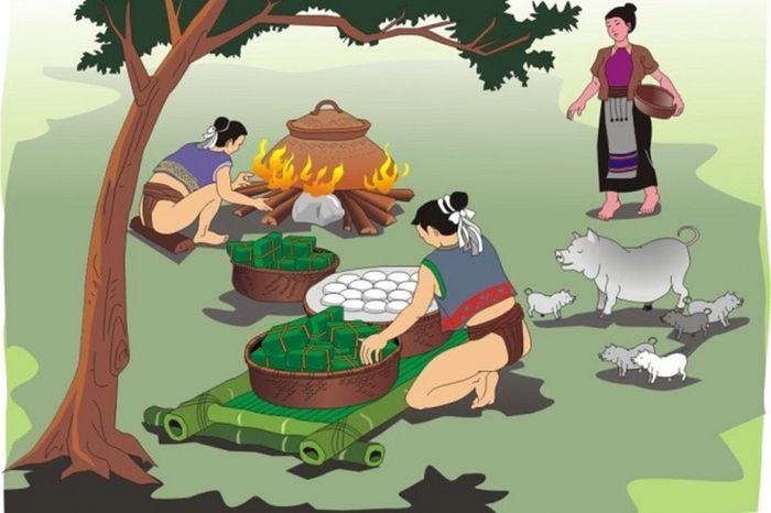 Hình ảnh minh họa số 1: Bánh chưng xanh truyền thống