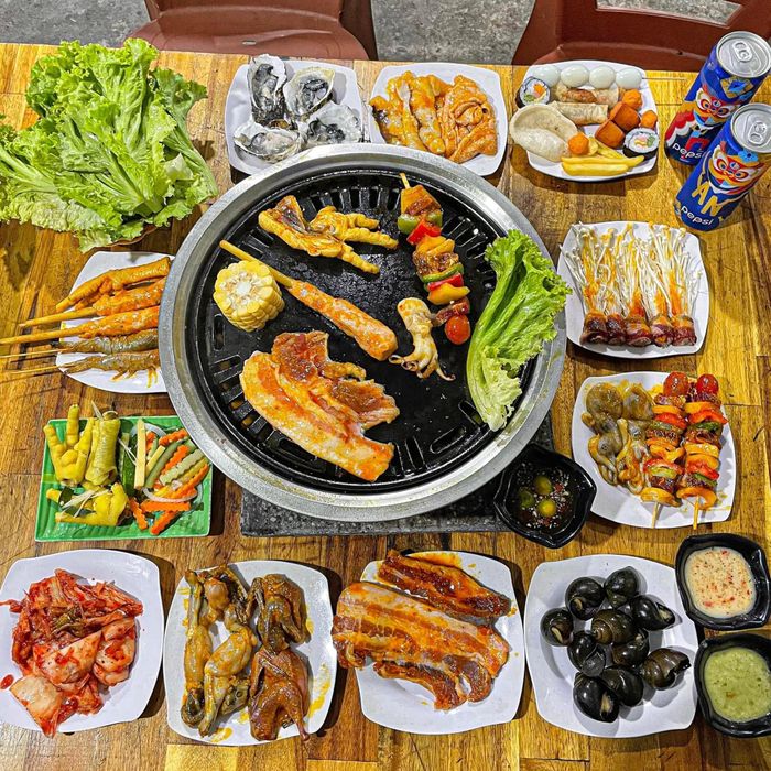 Hải sản nướng vàng ươm thơm phức