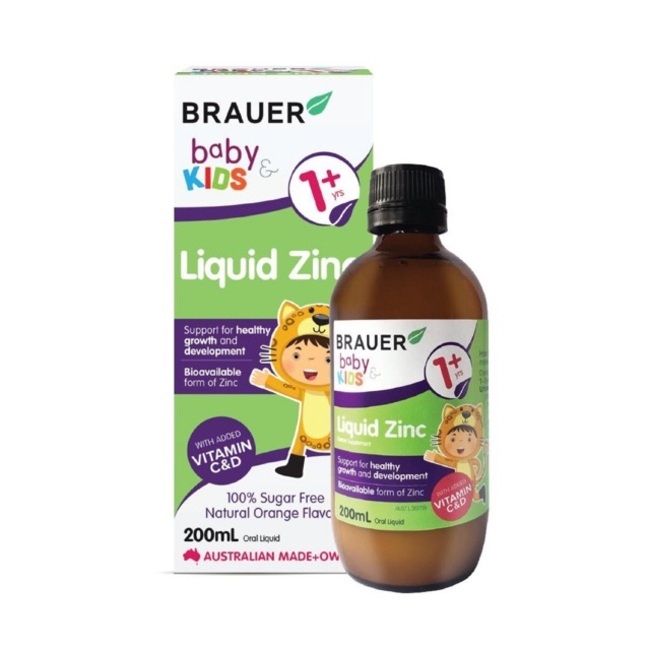 Brauer Baby Kids Liquid Zinc - Siro bổ sung kẽm cho bé với hình ảnh minh họa sống động