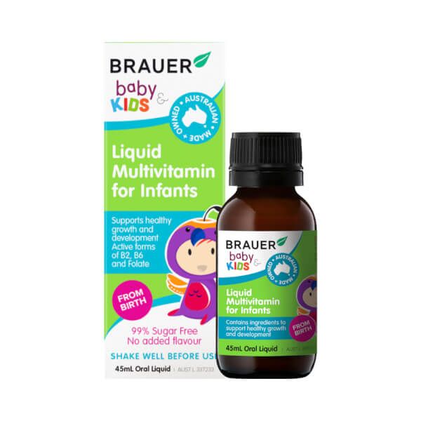 Hình ảnh bao bì chính hãng Brauer Liquid Multivitamin