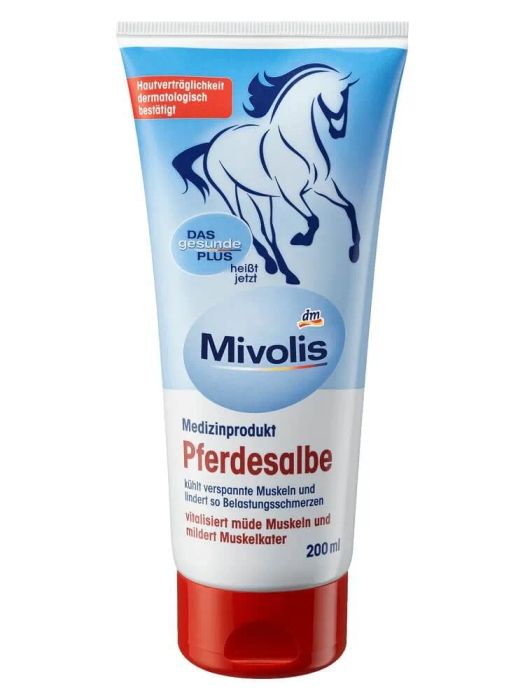 Hình ảnh thực tế kem xoa bóp Mivolis Pferdesalbe nhập khẩu Đức