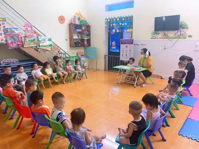 Hình ảnh hoạt động vui chơi tại Nhóm trẻ Ban Mai Xanh