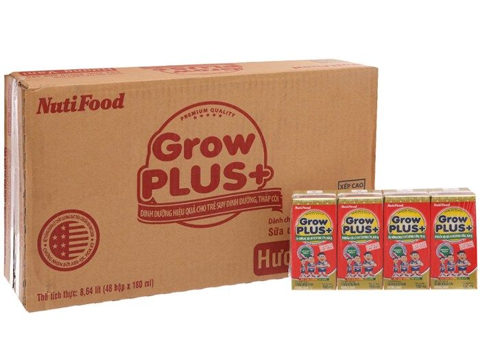 Hình ảnh sữa Grow Plus - Thiết kế đỏ nổi bật, tiện lợi