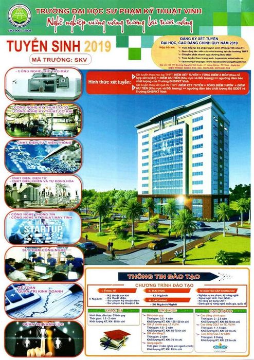 Hình ảnh khuôn viên hiện đại của Trường Đại học Sư phạm Kỹ thuật Vinh - nơi đào tạo những kỹ sư tài năng cho cách mạng công nghiệp 4.0
