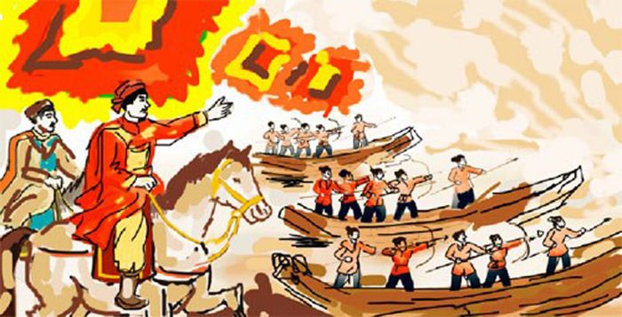 Tranh minh họa chân thực về cửa biển Bạch Đằng (Nguồn: Internet)