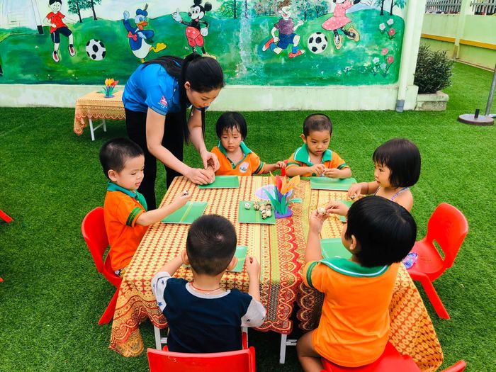 Khuôn viên xanh mát tại Trường Mầm Non Hoa Sen TP Hà Tĩnh