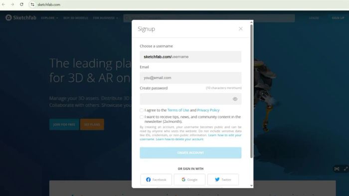 Cách dùng Sketchfab cơ bản - bước khởi đầu