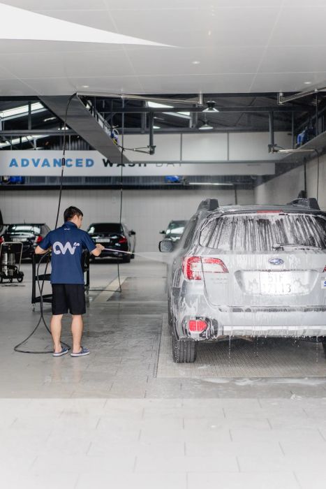 Không gian chăm sóc xe hiện đại tại AeroWash