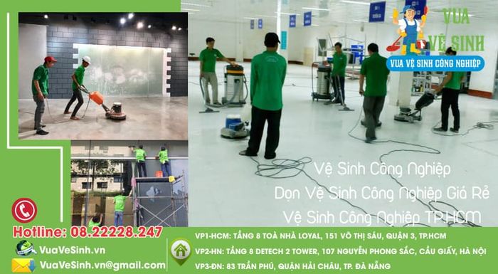 Hình ảnh đội ngũ vệ sinh chuyên nghiệp Vua Vệ Sinh