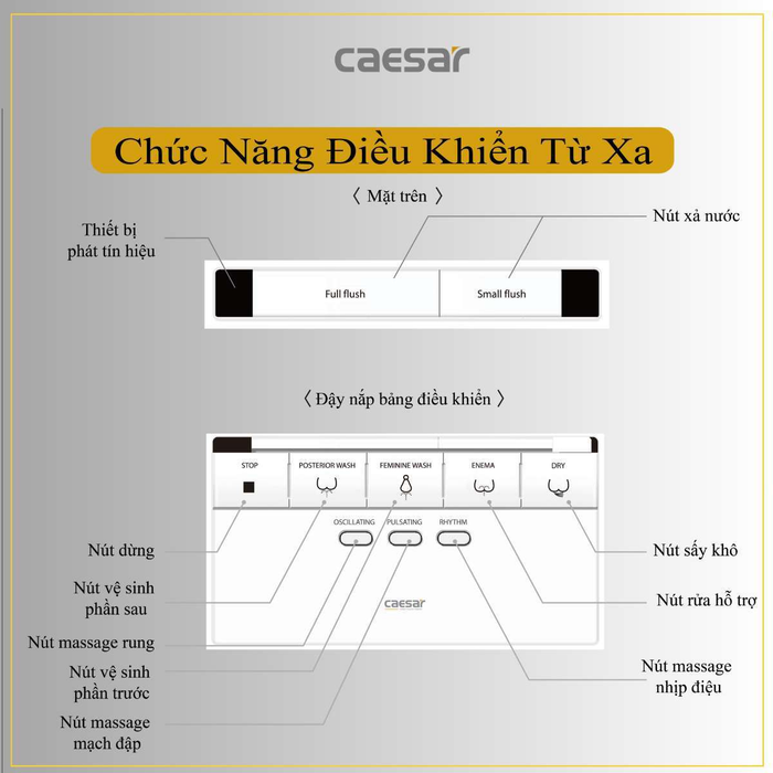 Bồn cầu điện tử thông minh CAESAR CA1380H