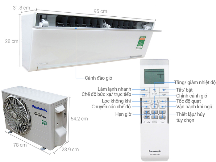 Máy lạnh Panasonic Inverter 1.5 HP CU/CS-VU12SKH-8