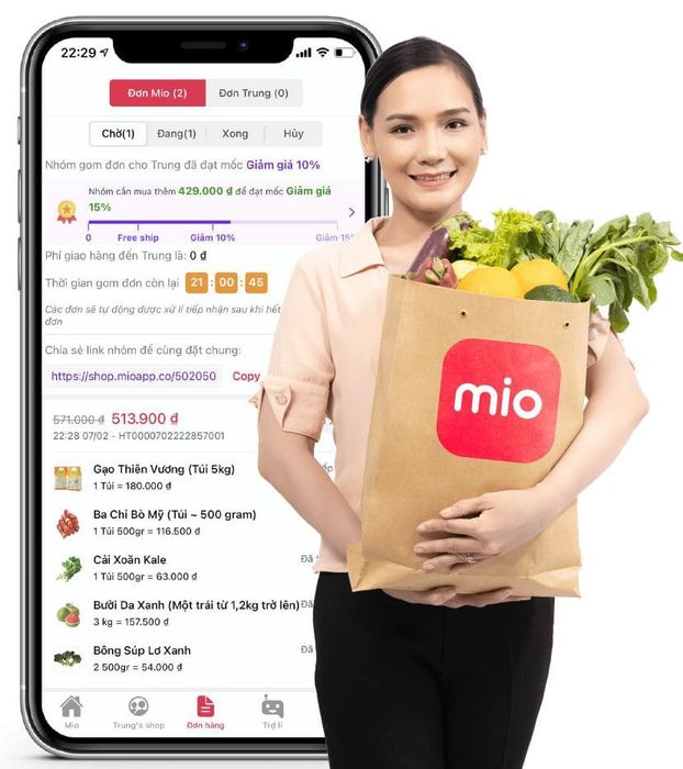 Mio App - Nguyên liệu tươi ngon đã sơ chế