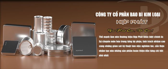 Hình ảnh sản phẩm bao bì kim loại cao cấp từ Hợp Phát