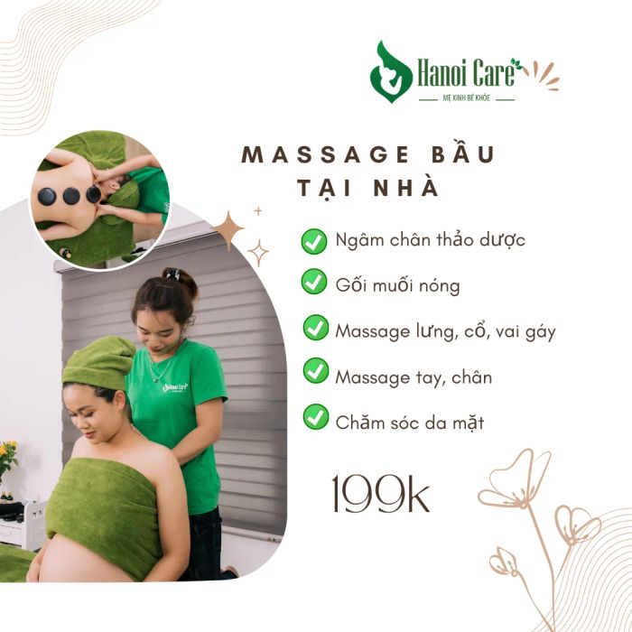 Hình ảnh liệu trình massage bầu cao cấp tại Hà Nội Care