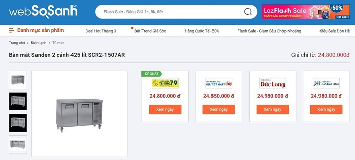 Giá bàn mát Sanden Intercool SCR2-1507AR bao nhiêu tiền?