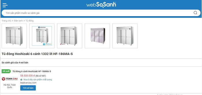 Tủ đông Hoshizaki 6 cánh 1332 lít HF-186MA-S