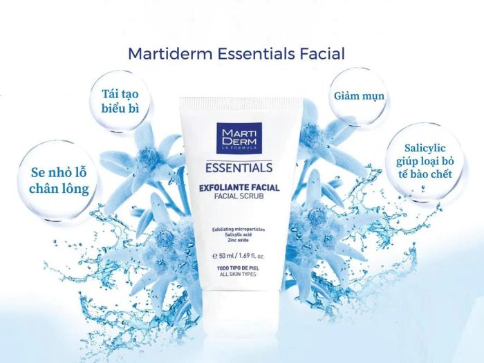 MartiDerm Essentials Facial Scrub - Đánh thức vẻ đẹp rạng ngời từ sâu bên trong (Ảnh minh họa 2)