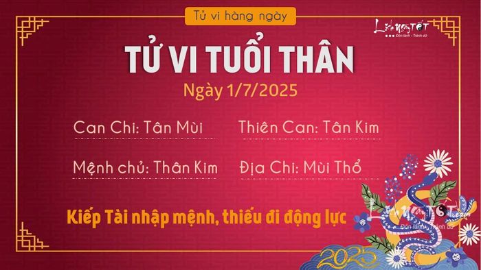 9 Tử vi hàng ngày 1-7-2025 - Thân