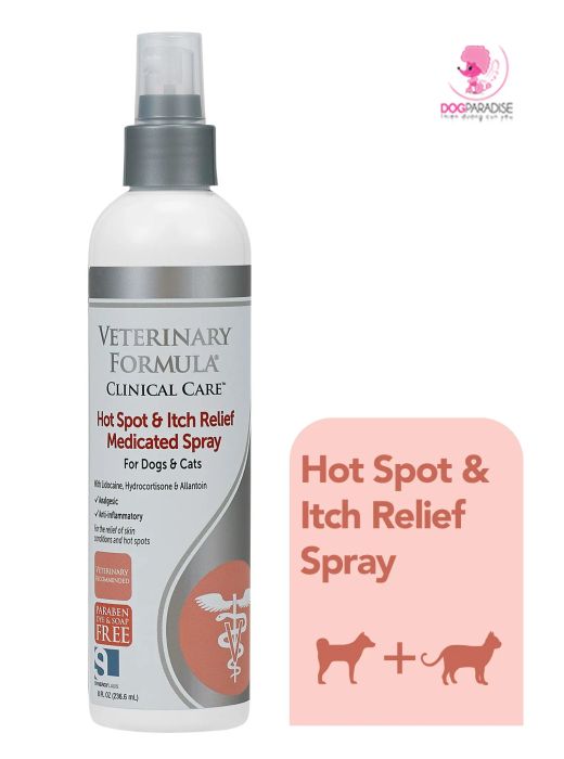 Thuốc xịt giảm ngứa, sưng tấy và kích ứng da cho chó mèo Veterinary Formular Clinical Care Hot Spot Itch Relief Medicated Spray ảnh 1