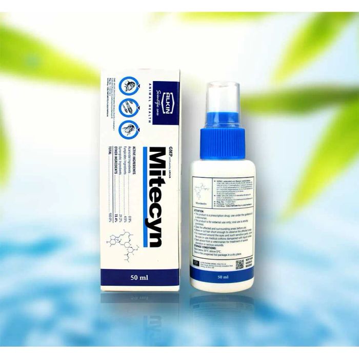 Thuốc xịt trị nấm, viêm da và ghẻ cho chó mèo Alkin Mitecyn ảnh 2