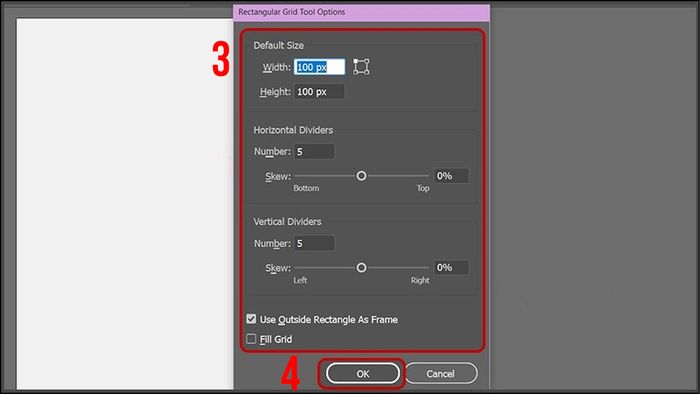 Hướng dẫn từng bước thứ 3 tạo bảng bằng Grid trong Illustrator (Có hình minh họa)
