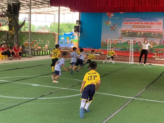 Hình ảnh khuôn viên xanh mát tại Trường Mầm non Bình Minh