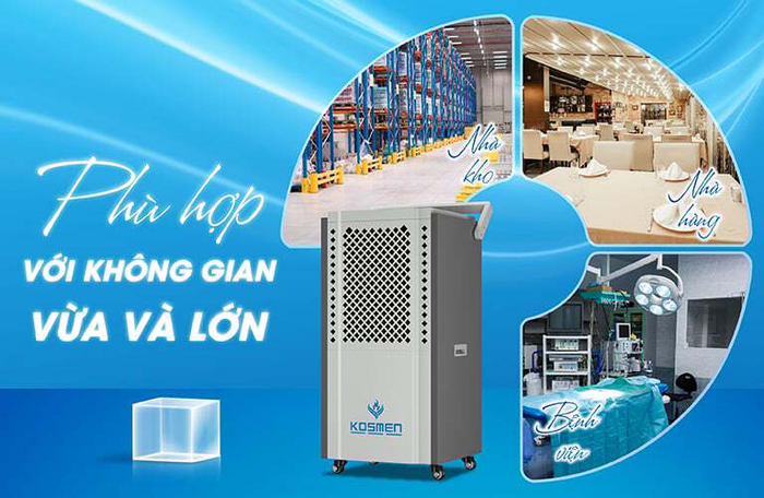 Máy hút ẩm công nghiệp Kosmen KM-150S phù hợp sử dụng trong nhiều không gian khác nhau