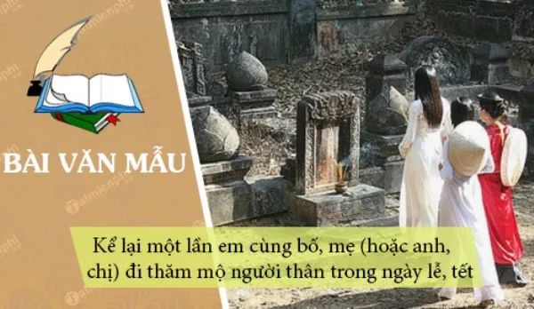 Hình ảnh minh họa: Khung cảnh tảo mộ ngày Tết với những bông hoa cúc vàng rực rỡ đặt trước bia mộ, làn khói hương mờ ảo quyện trong nắng xuân. (Nguồn: Internet)