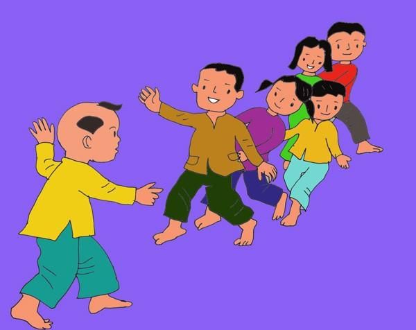 Hình ảnh minh họa sống động trò chơi Rồng rắn lên mây