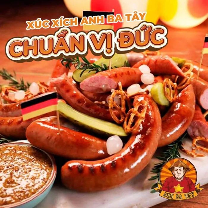 Hình ảnh đĩa xúc xích Đức thơm ngon tại Anh Ba Tây