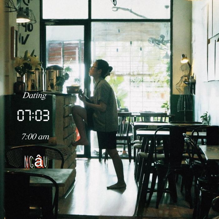 Không gian xanh mát tại Ngâu Cafe