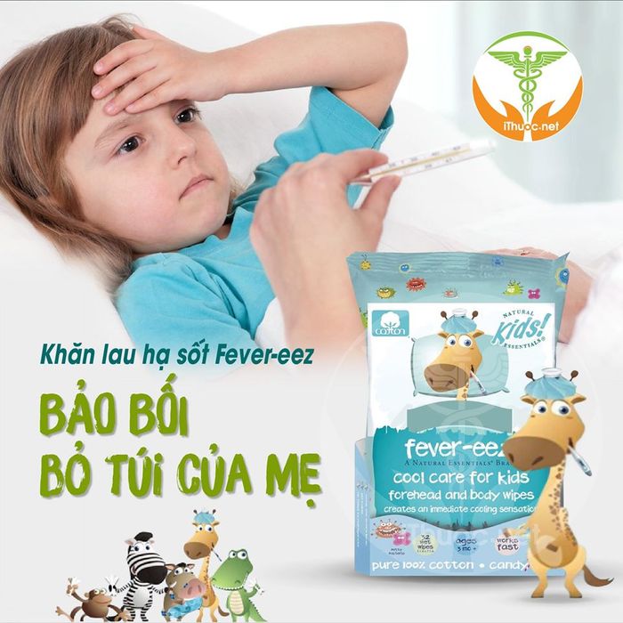 Khăn lau hạ sốt Little Fevers Cooling Cloths - Hình ảnh 1