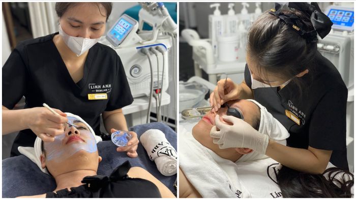 Hình ảnh quy trình chăm sóc da chuyên nghiệp tại Linh Anh Skinlab
