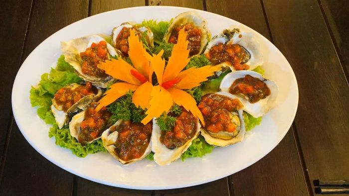 Hình ảnh ấn tượng về không gian ẩm thực tại Hàu Sữa Restaurant Đà Nẵng