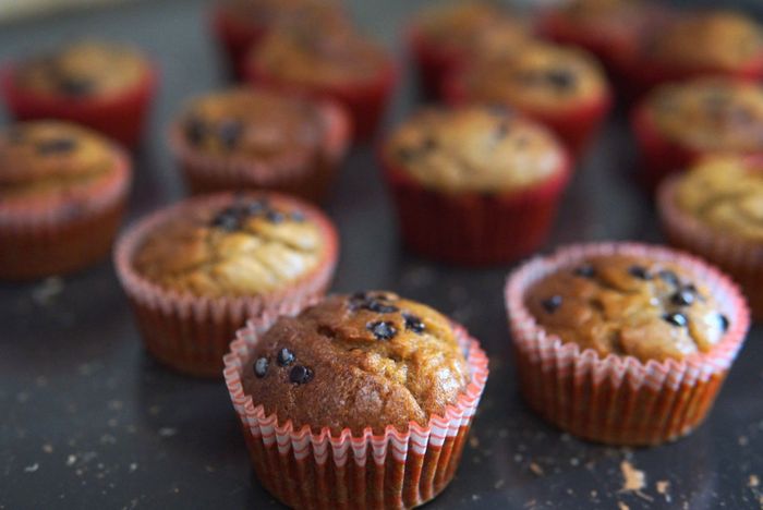 Hình ảnh muffin chuối vàng ươm bắt mắt