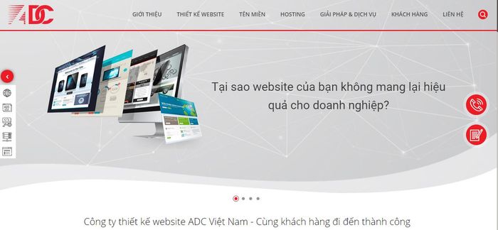 Hình ảnh nổi bật về dự án thiết kế website của ADC