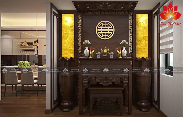 Không gian thờ cúng sang trọng từ Phòng thờ Việt