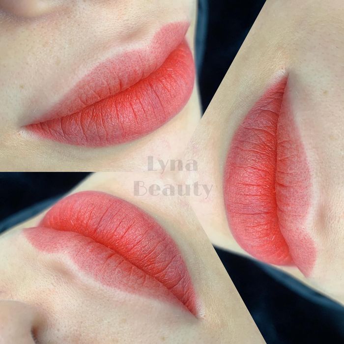 Hình ảnh minh họa kết quả phun môi ấn tượng tại Lyna Beauty & Academy