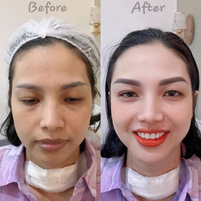 Hình ảnh thực tế kết quả phun môi tại Lyna Beauty & Academy