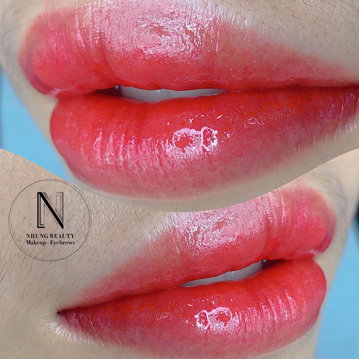 Hình ảnh thực tế kết quả phun môi tại NHUNG BEAUTY STUDIO