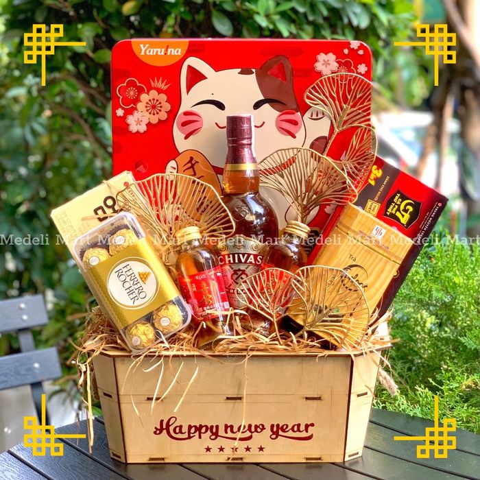 Hình ảnh không gian trưng bày quà Tết sang trọng tại Medeli Mart