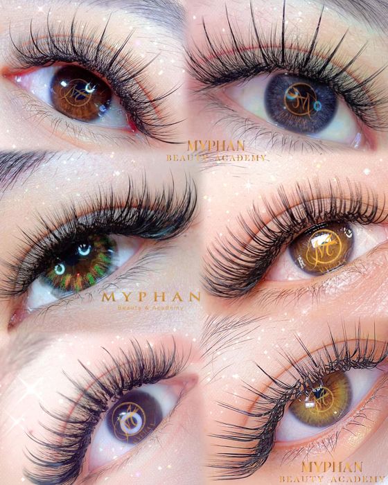 Học viên thực hành kỹ thuật nối mi chuyên nghiệp tại My Phan Beauty Academy